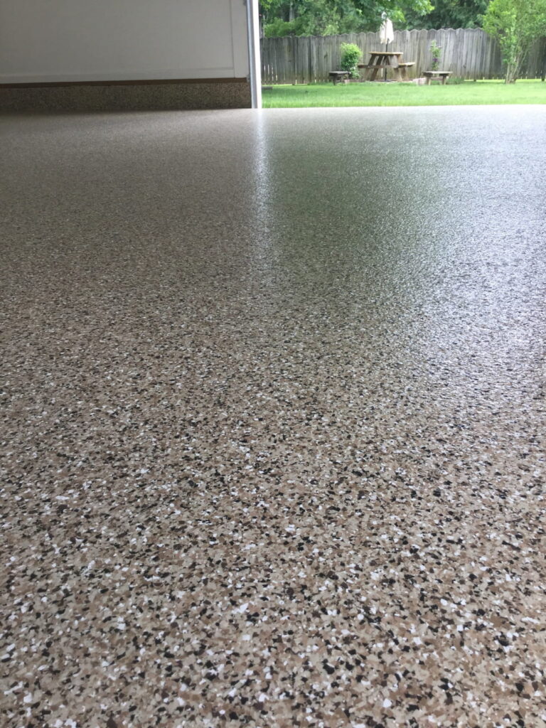 Polyurea floor coating in a Troy MI garage